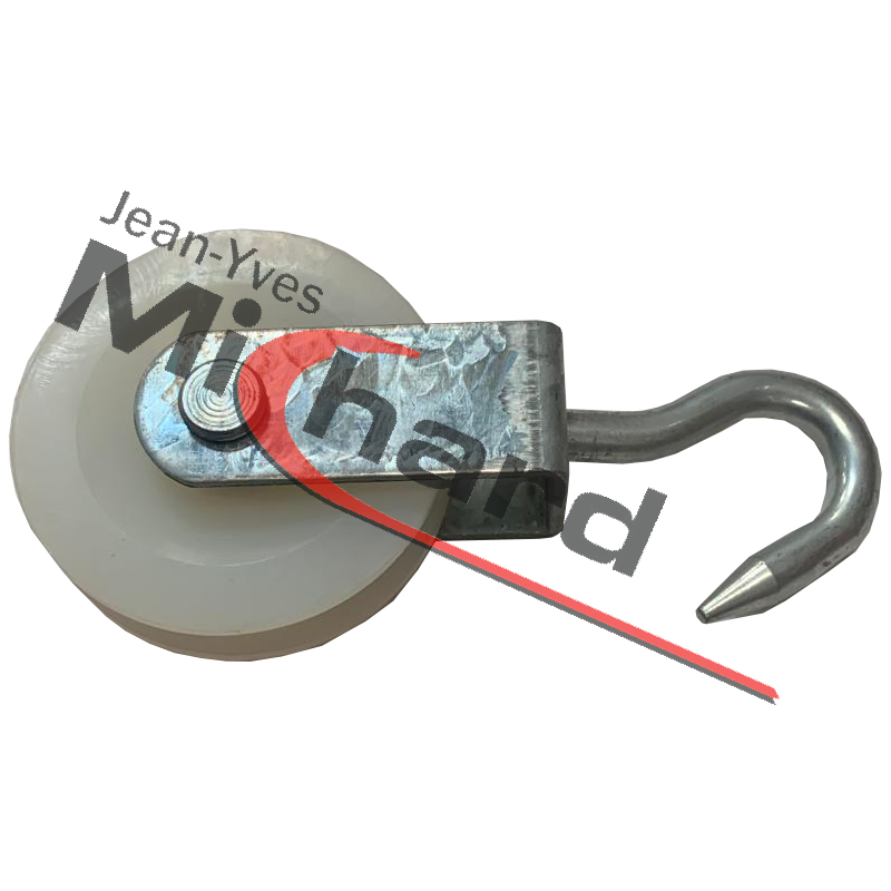 Poulie à crochet Ø80 acier zingué