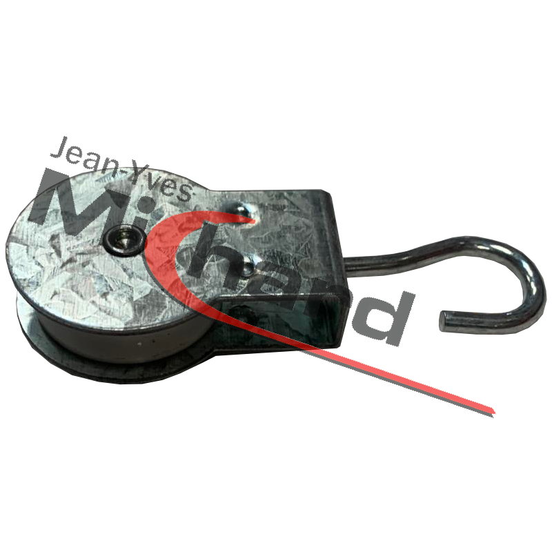 Poulie à crochet Ø32 acier zingué