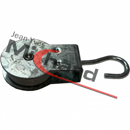 Poulie à crochet Ø32 acier zingué