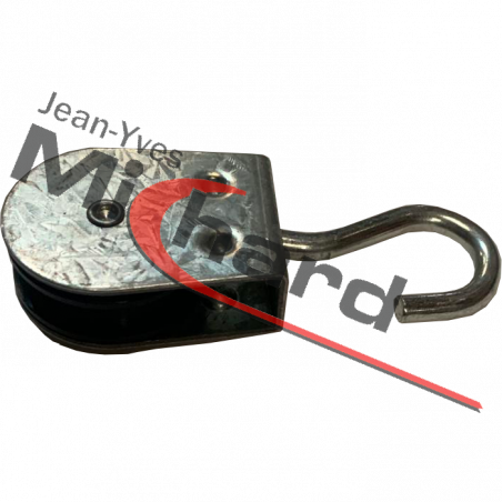 Poulie à crochet Ø40 acier zingué